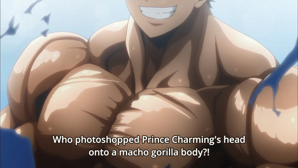 Machio flexes showing his muscle and ripping his clothes